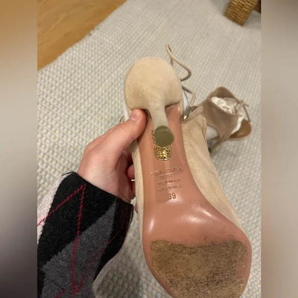 AQUAZURRA SUEDE HEELS - Picture 3 of 4